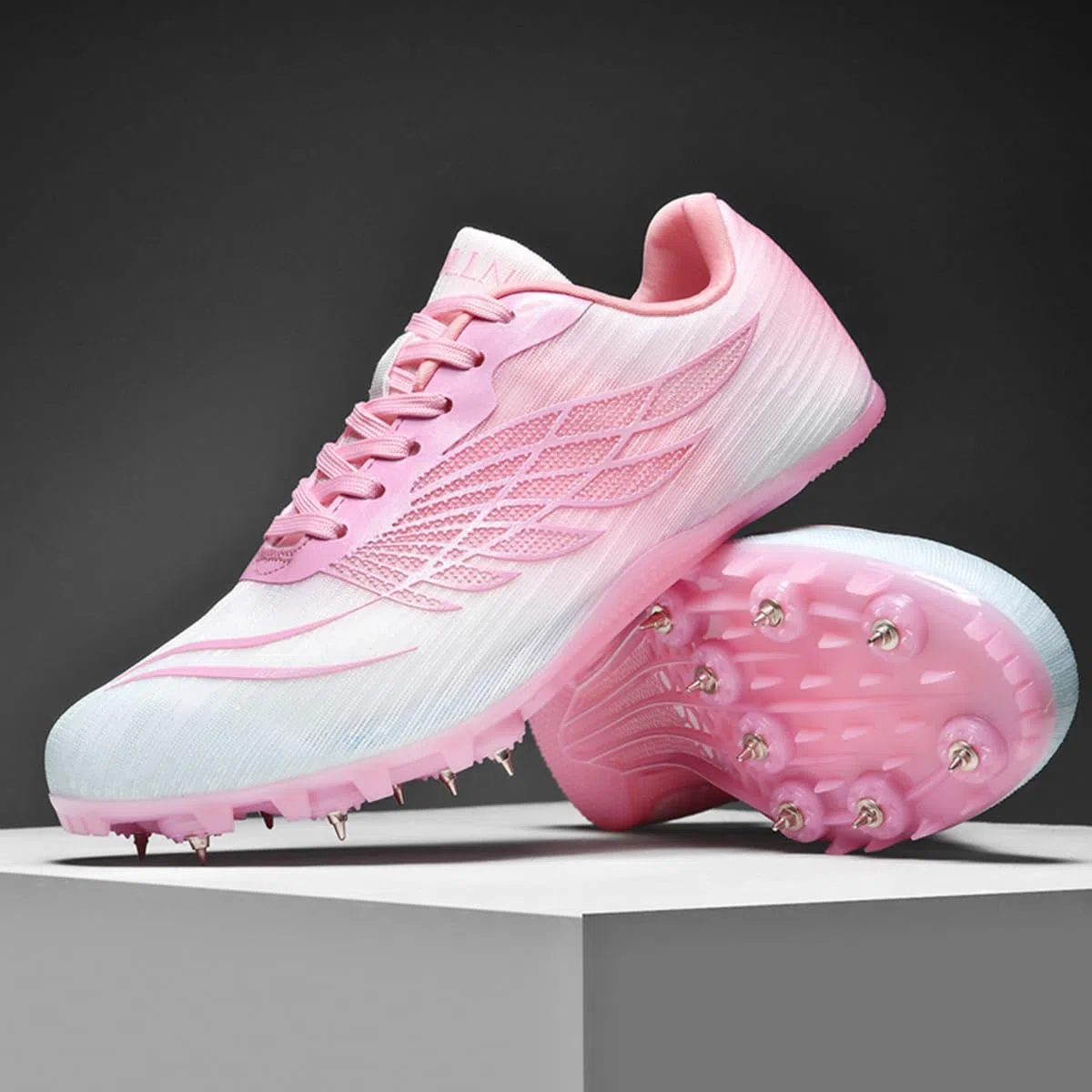 Scarpe di Atletica Leggera 8 Chiodi Donna, Antiscivolo Scarpe da Campo Sprint per corsas su Breve Distanza Ragazzi Ragazze