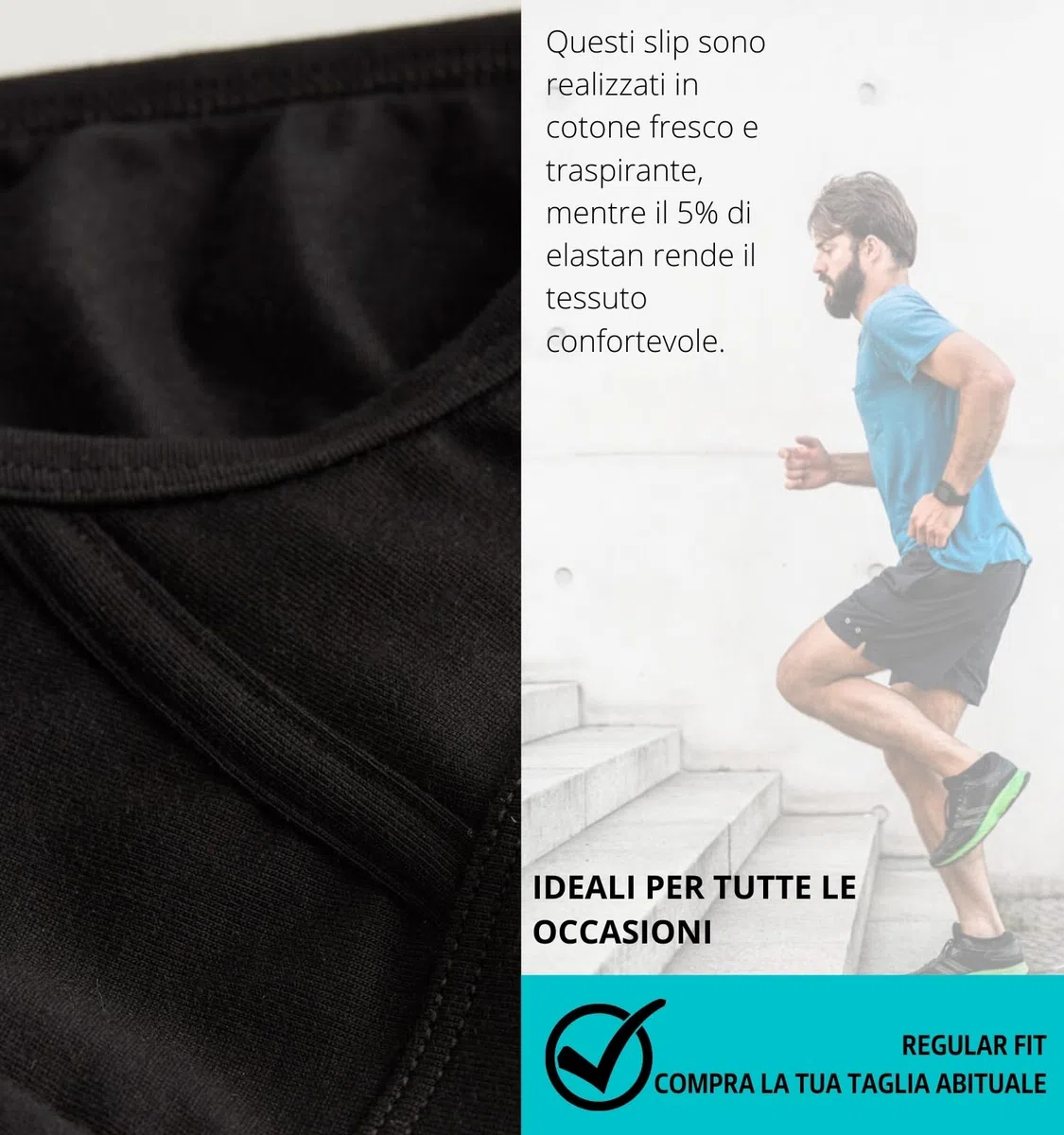 Liabel - Slip Uomo Cotone (Pacco da 6) Bielastico - Mutande Uomo in Cotone Elasticizzato - Intimo Mutande Uomo Colorate alla Moda Bianchi Neri Grigio LS2200