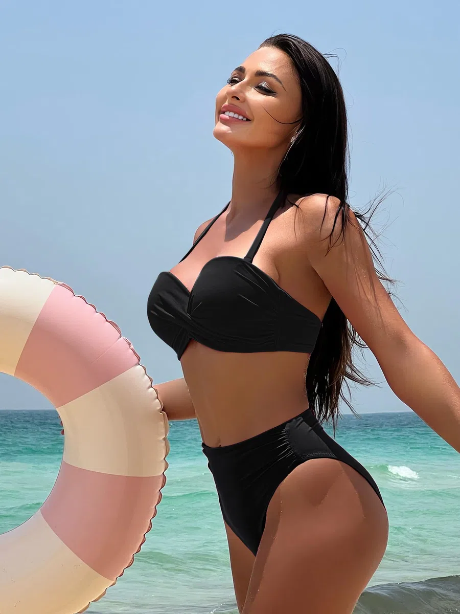 DOBREVA Bikini da Donna, Senza Spalline, Imbottito con Ferretto, Taglie Reggiseno