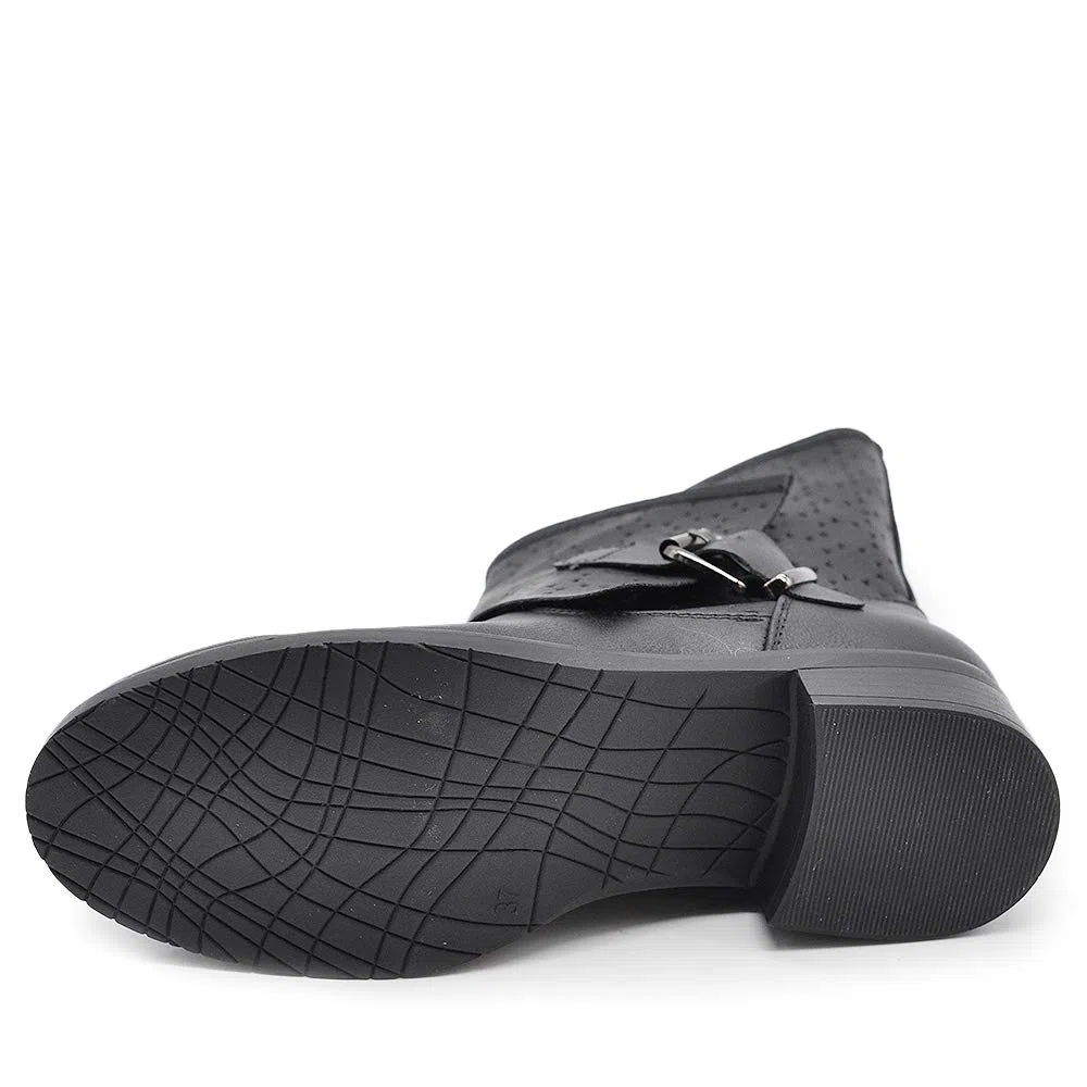 IF Fashion Scarpe da Donna Stivali Stivaletti Alla Caviglia Biker Fibbie Anfibi 630