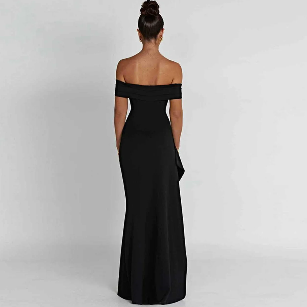 Abiti da Sera Vestito Cocktail da Donna Sexy Spalle Scoperte Maxi Abito Donna Vestiti da Cerimonia Abito con Spacco Elegante Sottile Vestito Festa Moda Lungo Vestiti Partito Banchetto