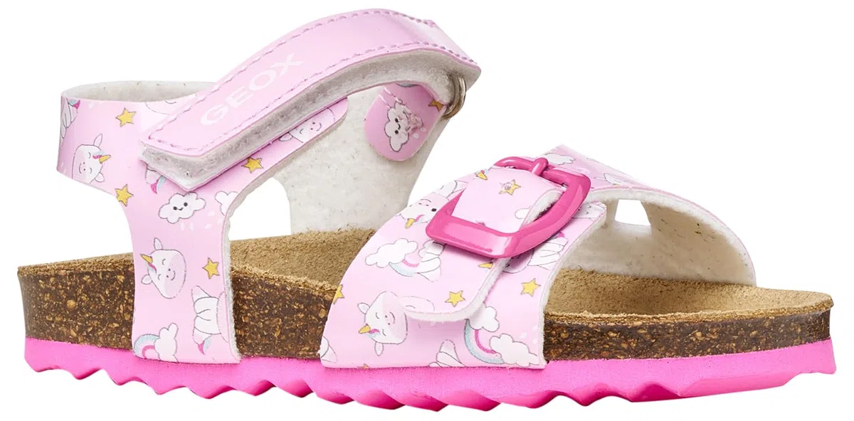 Geox Sandali da bambina B CHALKI Girls, colore rosa/multicolore, 27 EU