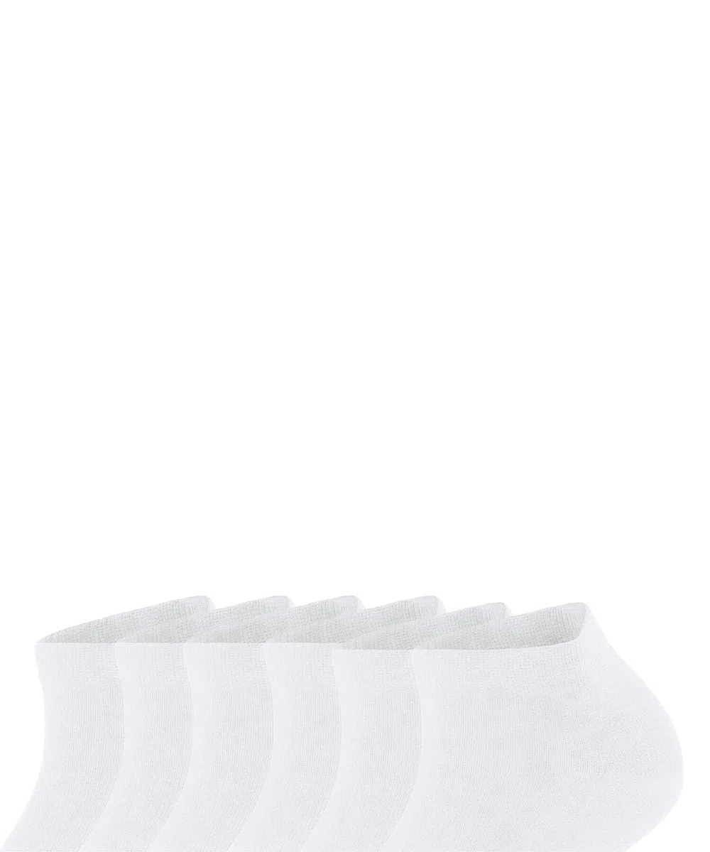 FALKE donna Happy 6-Pack calzini corti traspiranti cotone pedulini rinforzati morbidi tinta unita cuciture piatte alla punta per tutti gli usi multipack confezione di 6 paia