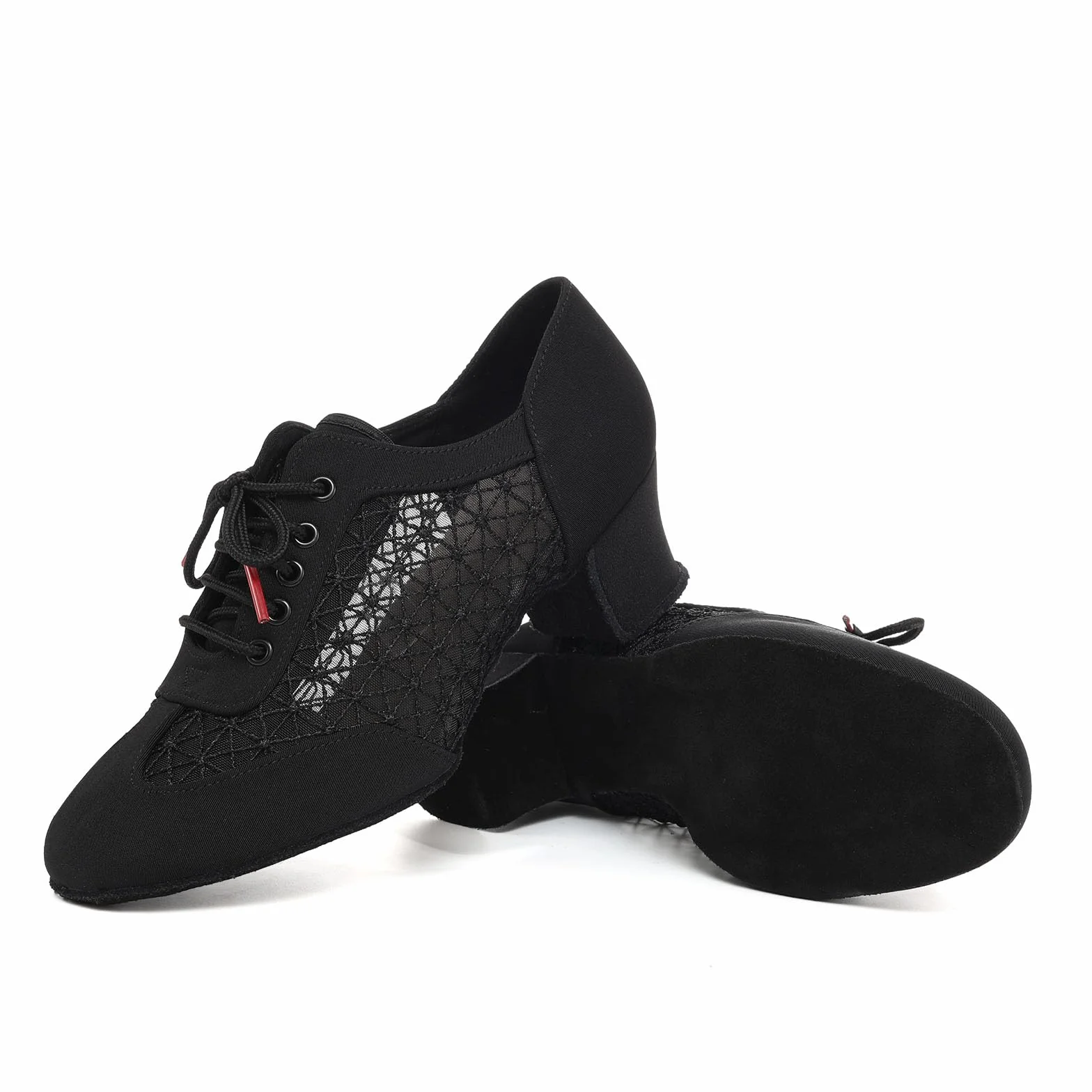 Scarpe da Ballo Latino Donne Salsa con Tacco Basso Punta Chiusa Scarpe da Ballo da Allenamento