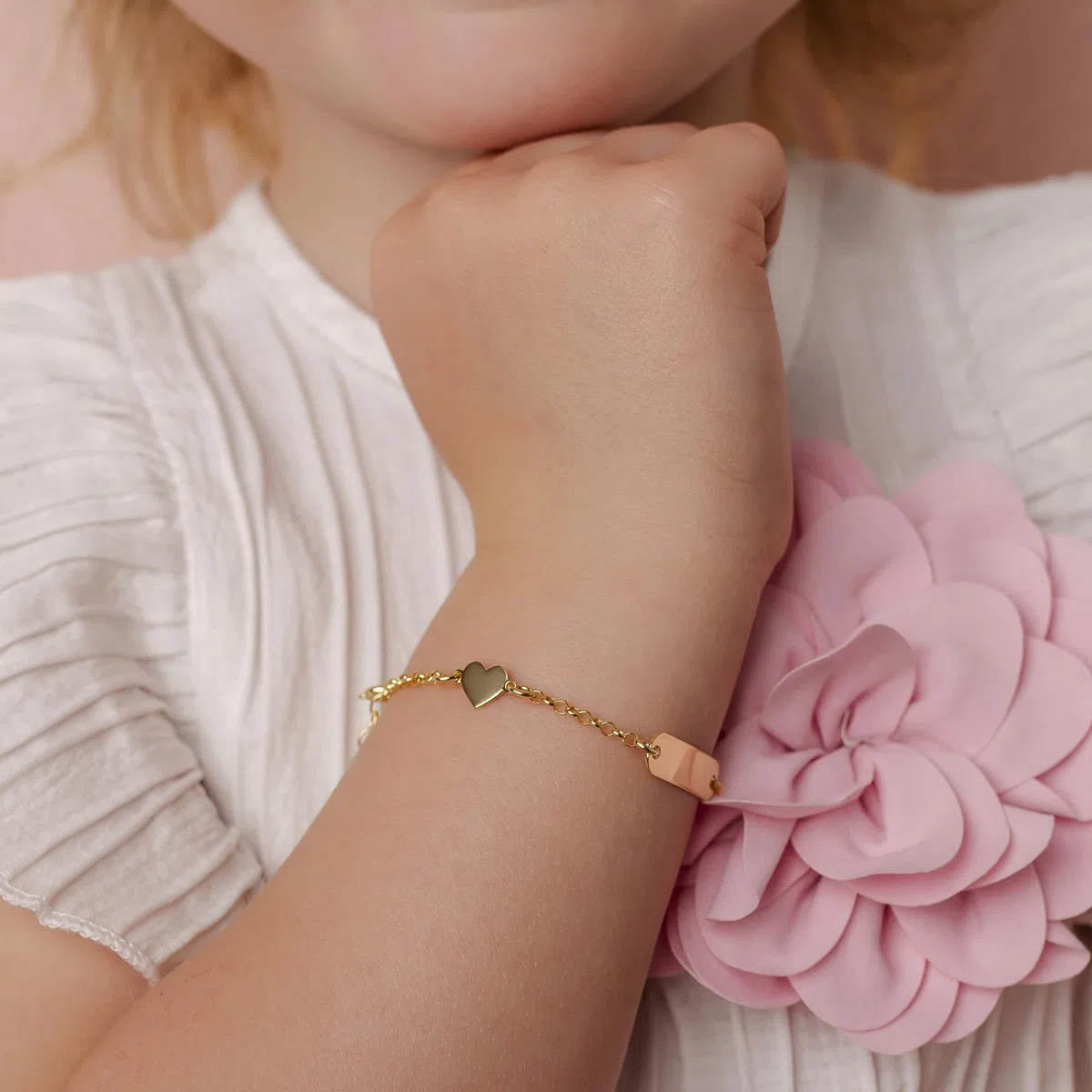 Sakrami Bracciale Argento 925 Bimba Piastrina Personalizzabile con Nome e Angioletto Smaltato Kids Collection + Confezione Regalo Personalizzata - Braccialetto per Nascita Comunione o Battesimo