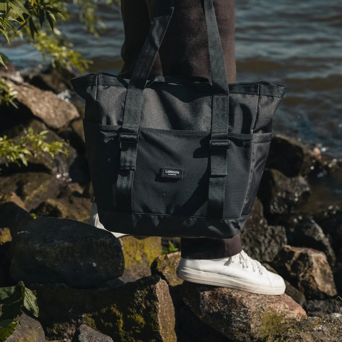 LARKSON Borsa Mare Donna Uomo - Smilla - Borsone da Spiaggia Grande per Vacanze, Sport, Università, Viaggio - Tote Bag Shopper Con Cerniera - Idrorepellente