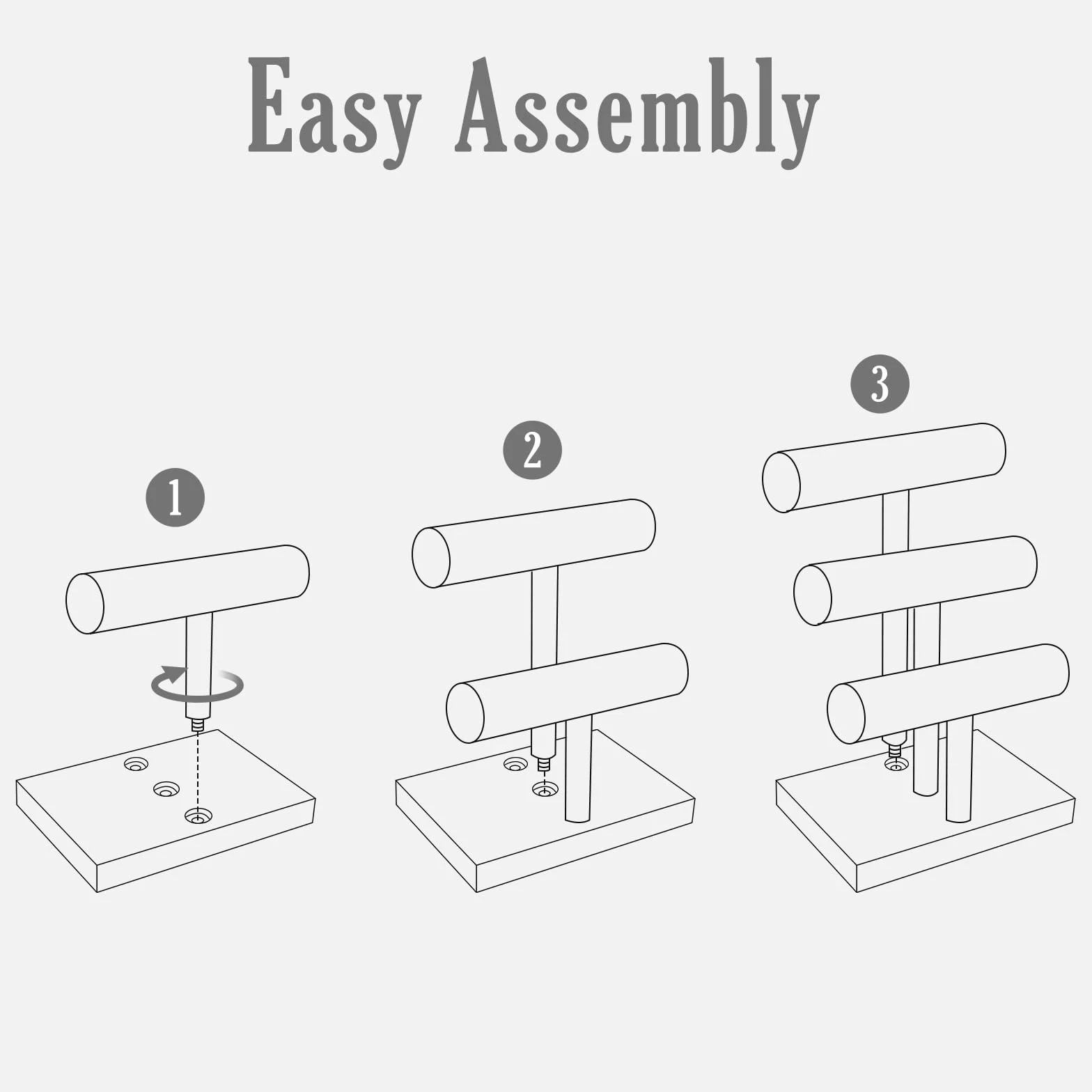 ProCase Porta Bracciali in Legno a 3 livelli, Espositore per Braccialetti, Organizer Bracciali Orologi - Blu