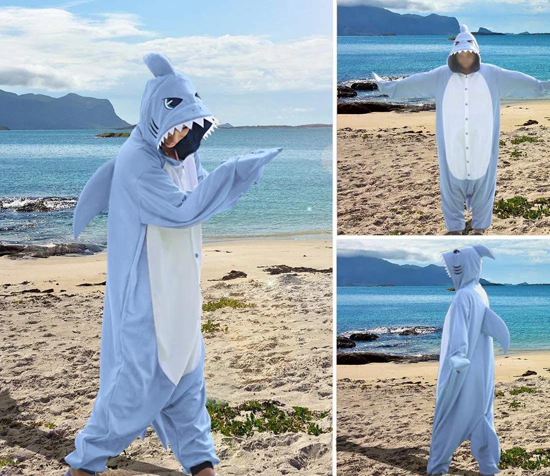 wotogold Pigiama di Squalo Animale Costumi Cosplay per adulti unisex
