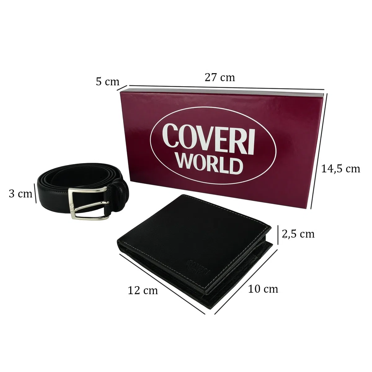 COVERI, Cofanetto Regalo Uomo, Set Cintura e Portafoglio