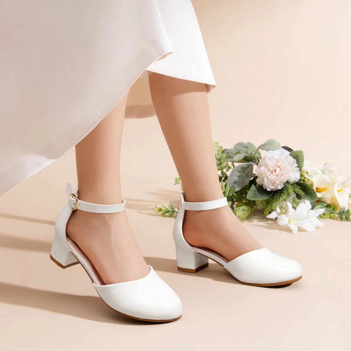 DREAM PAIRS Ballerine Bambina, Eleganti Scarpe Tacco Bambina con Cinturino alla Caviglia per Bambine, Piccole e Grandi, da Sposa e Feste