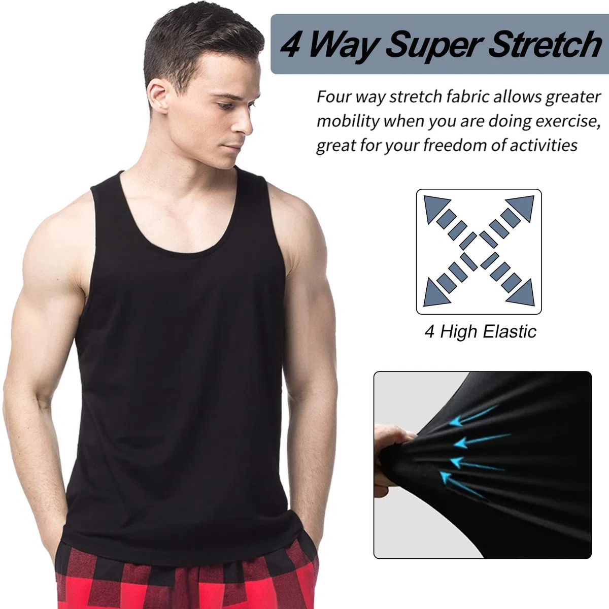 MEETWEE Canotta Uomo, Sportiva Canottiera Gym Tank Top Palestra Canotte Maglie Senza Maniche T Shirt da Bodybuilding Corsa Fitness