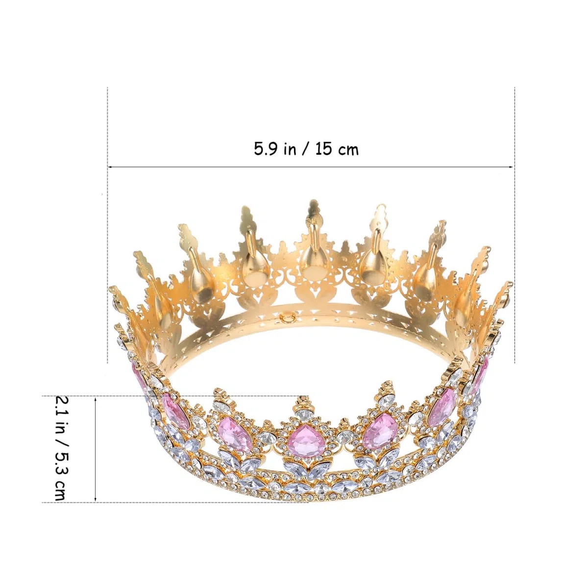 Healvian da donna con strass scintillanti, da principessa per torte, corone, ragazza, tiara, sposa, matrimonio, matrimonio, carnevale, Halloween, balli, compleanni, feste