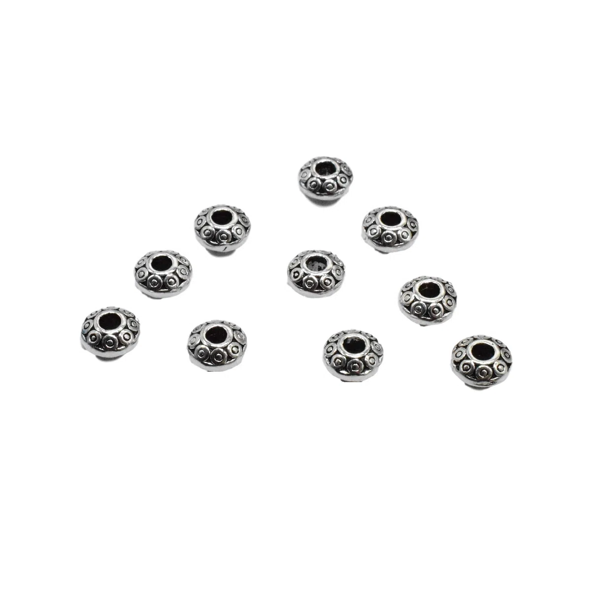 15 perline distanziatore in argento Sterling 925, per collana, braccialetto distanziatore 6 mm
