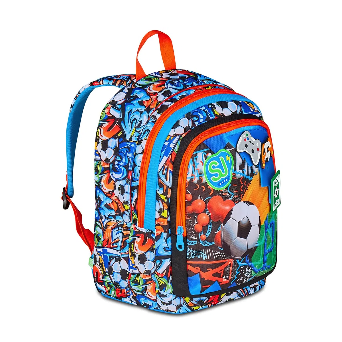 SJ GANG STYLE JAM GANG Zaino Scuola Advanced, Multicolore, Doppio Scomparto e Tasca per Borraccia, 29 L, Zaino Scuola Elementare, Zaino Bambino