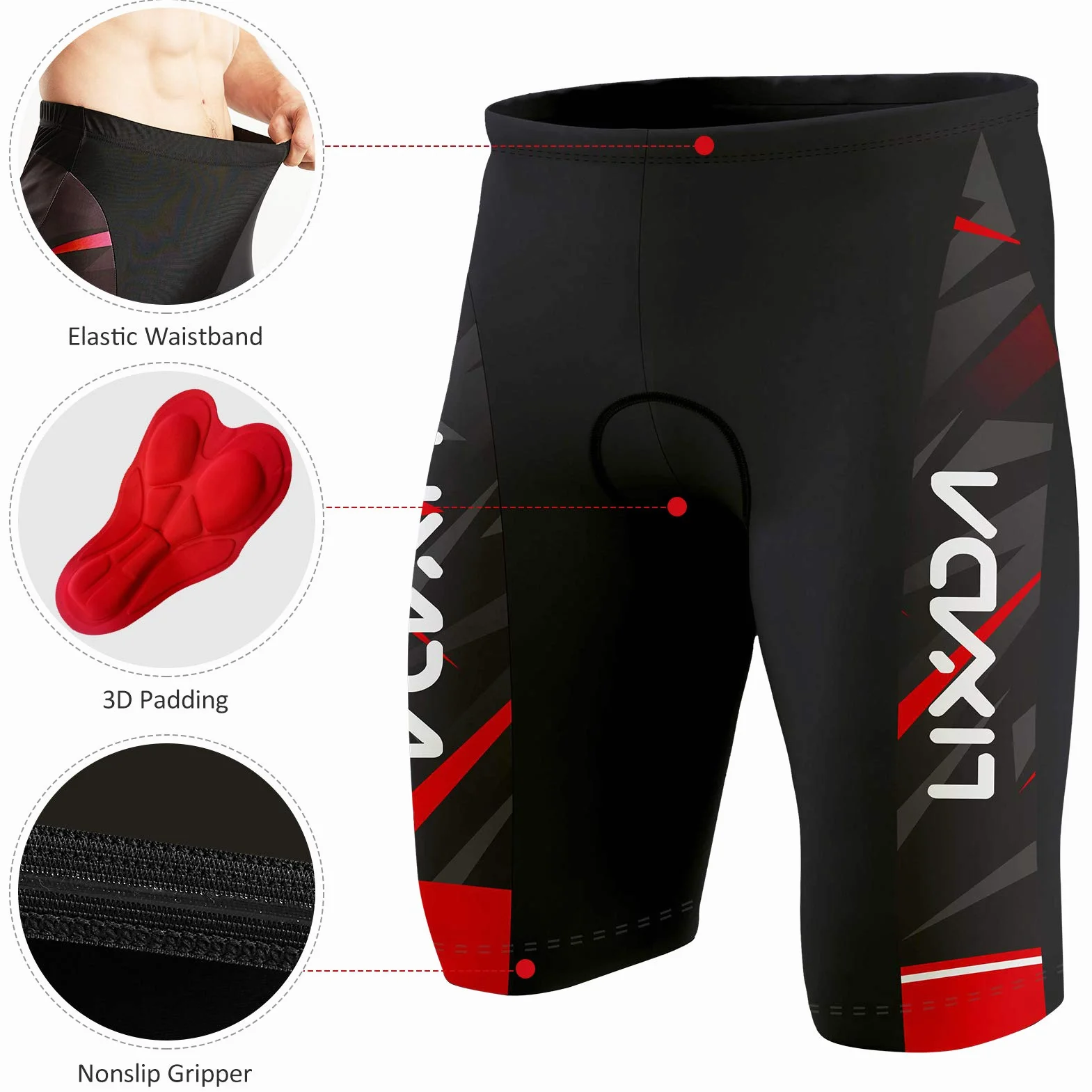 Lixada Tuta da Bicicletta MTB Estiva da Uomo Traspirante Asciugatura Veloce Manica Corta e Pantaloncini Imbottiti Maglia da Ciclismo, S-2XL