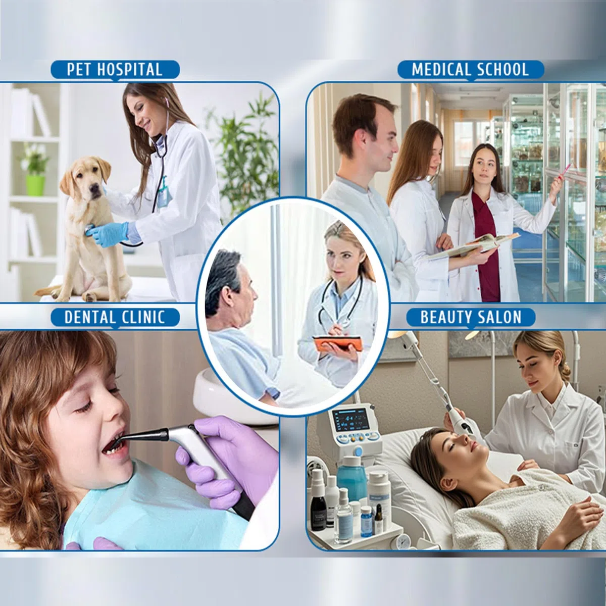 HAOLEI Divisa Infermiere Uomo Divisa Sanitaria Set con Casacca e Pantalone Sanitaria Uniformi Infermiera Ospedaliere con Cordoncino Camice Medico Uomo Set Uniforme Maglia Frontale & Pantaloni
