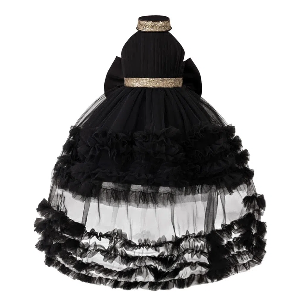 Lito Angels Abito da Principessa per Bambina con Gonna in Tulle a Strati e Fiocco sul Retro, Perfetto per Matrimonio, Festa o Cerimonia