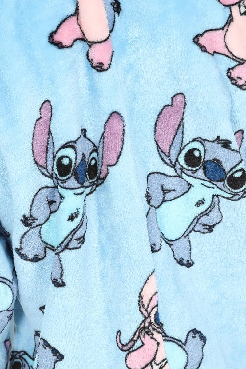 Disney Tutina da bambina in pile blu con motivo Lilo e Stitch Stitch & Angel, tutto in uno