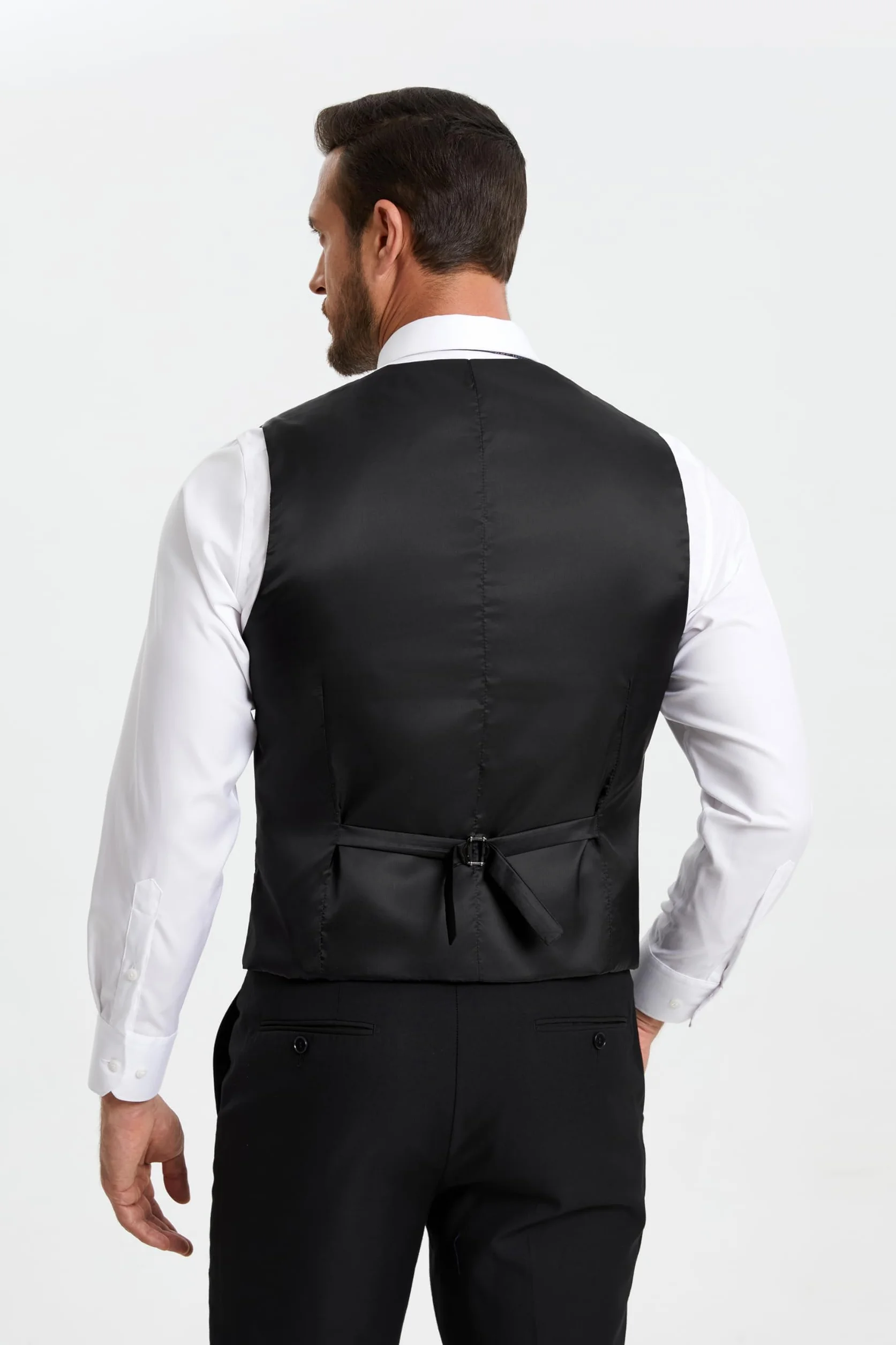 HISDERN Gilet da Uomo Formale Elegante Casual Gilet da Abito in Cotone per Nozze Festa Attività Panciotto Uomo Vest