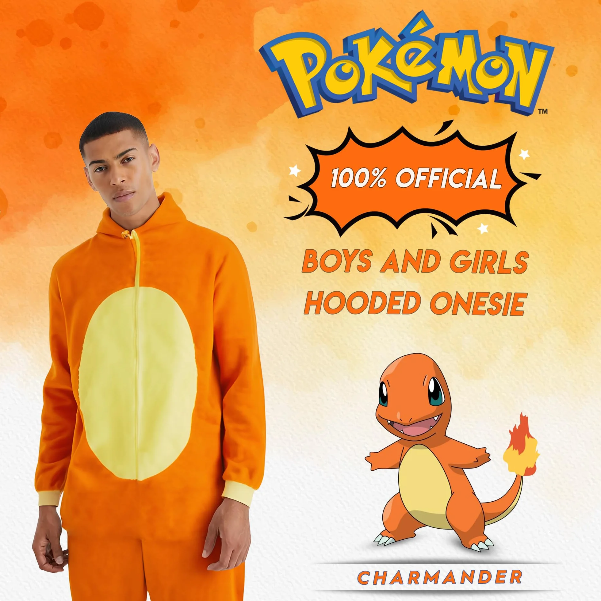 Pokémon - Tutina con Cappuccio per Ragazzi o Ragazze, Pikachu, Charmander, Gengar, Snorlax, Squirtle o Eevee, età 3-12 Anni