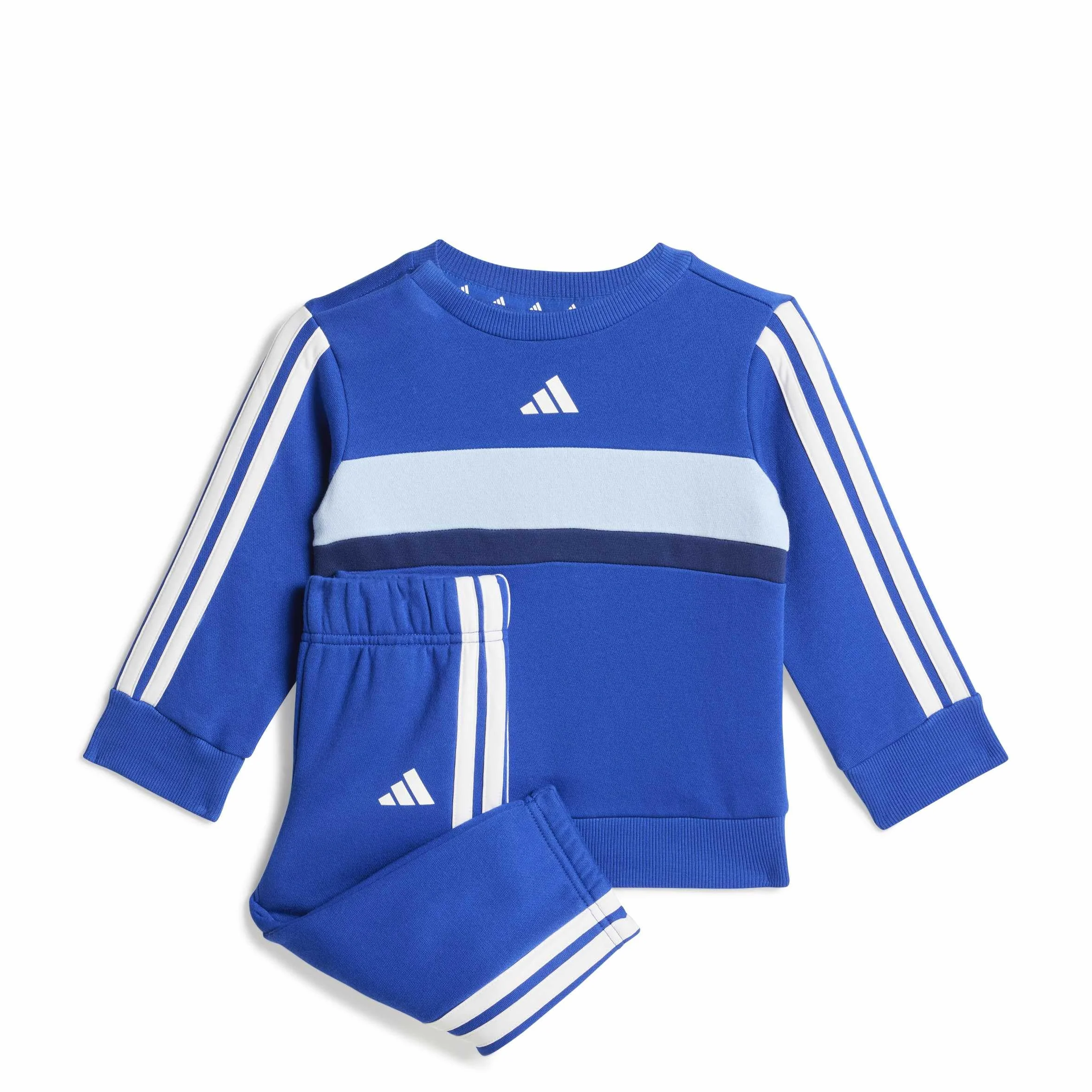 adidas Unisex - Bimbi 0-24 SEASONAL ESSENTIALS TIBERIO 3 STRIPES FLEECE CREW SET