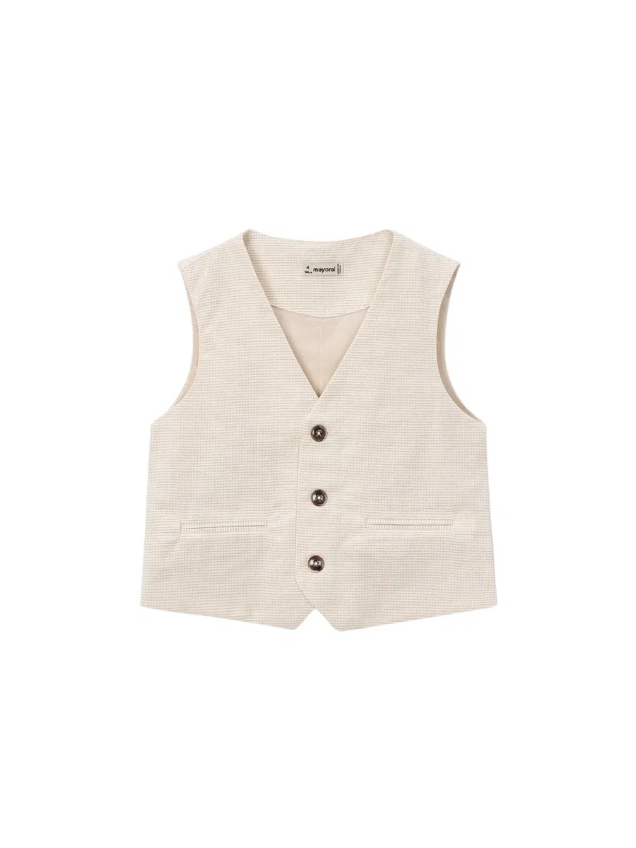 Mayoral Gilet Lino Suiting per Bambini e Ragazzi Avena mez