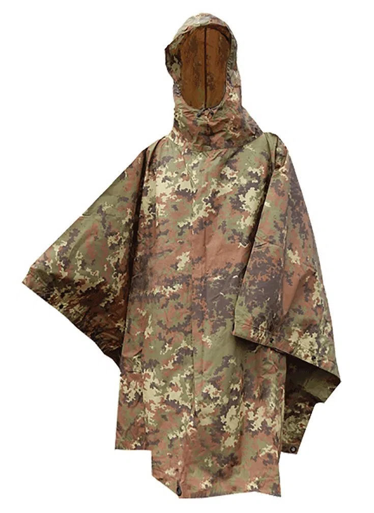 Mil-Tec Poncho antipioggia unisex • Poncho americano in materiale ripstop antistrappo • Poncho antipioggia multiuso da uomo e da donna • Impermeabile e extra lungo • Come giacca impermeabile per