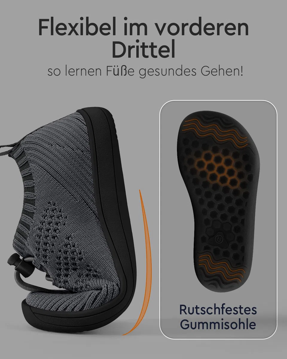 Scarpe A Piedi Nudi per Bambini A Punta Larga Knit Boys Girls Slippers Minimal Toddler Walking Shoes Minimalista Traspirante