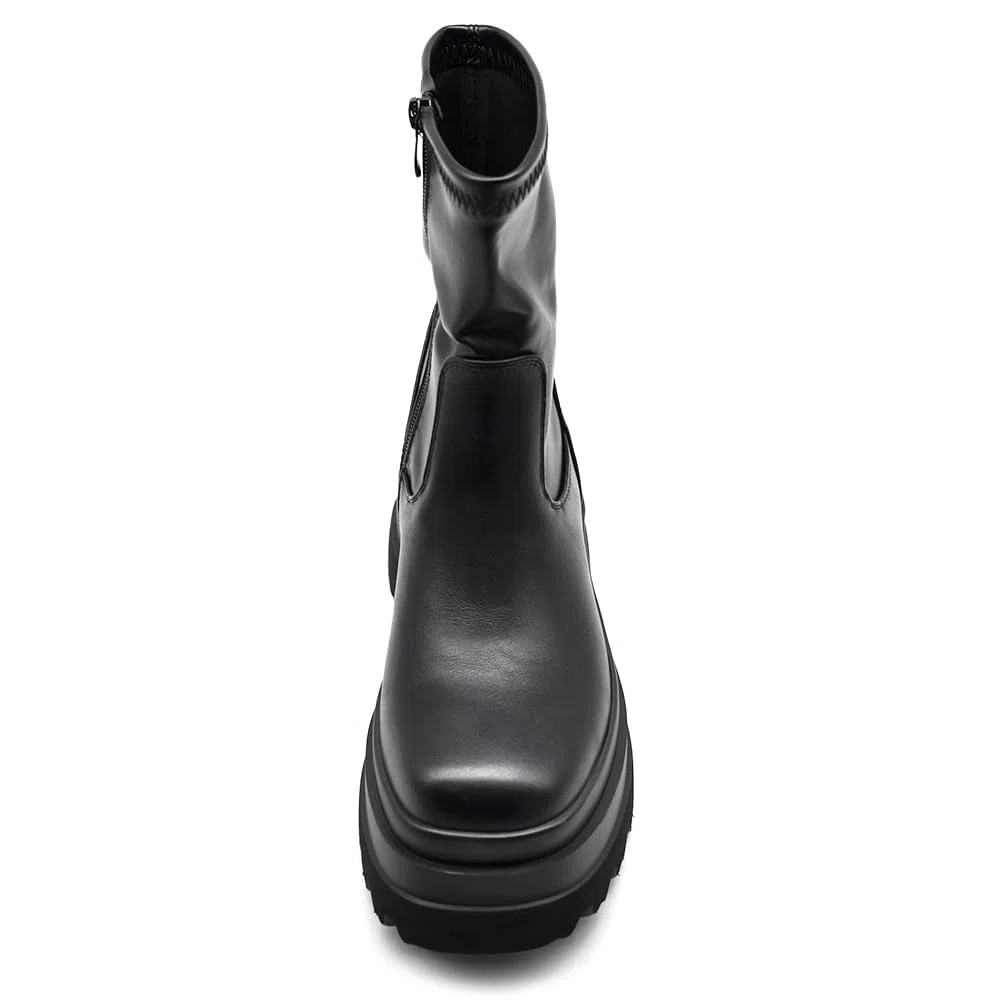 IF FASHION Stivali Stivaletti Scarpe Chelsea da Donna Platform Elastico Zeppa XG110