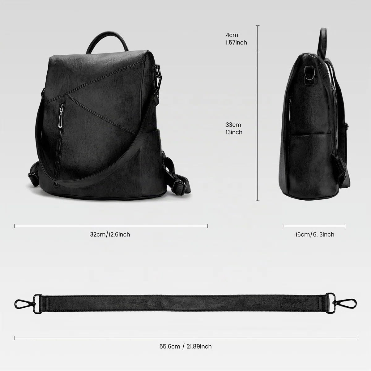 molshine Zaino antifurto in pelle vegana, Zaino da viaggio moda casual Borsa a tracolla Borse da donna per donna Grils HB041
