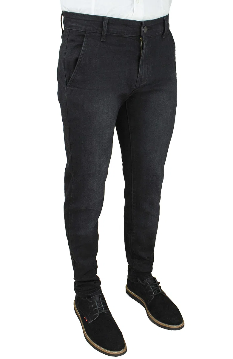 Evoga Jeans Uomo Pantaloni Slim Fit Aderenti Blu Denim Casual