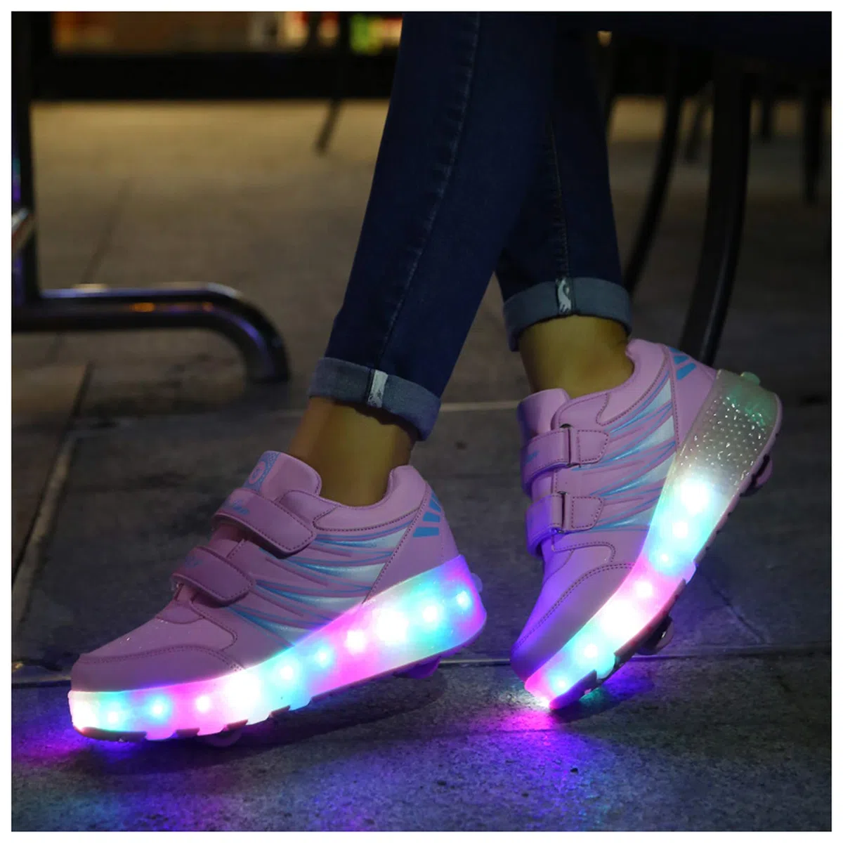 Unisex Bambino Scarpe con Rotelle,Luci LED Pattini a Rotelle Bambina Automatiche Skate Formatori Scarpe Bambino Sportive Ginnastica Lampeggiante Outdoor Multisport Running Sneaker
