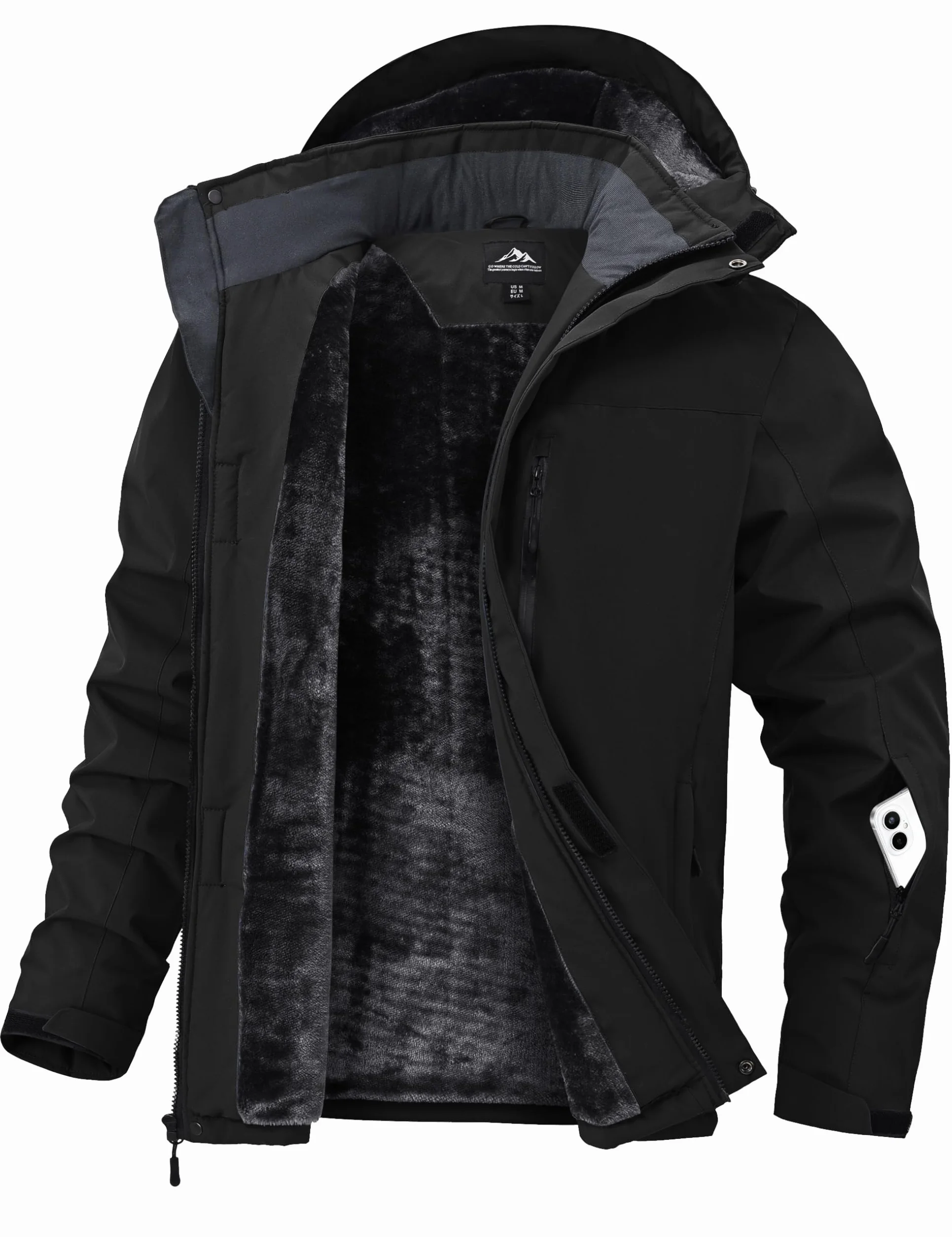 Zoofly Giubbotto Uomo Invernale Giacca Sci Uomo Impermeabile Neve Giubbotto con Cappuccio Rimovibile