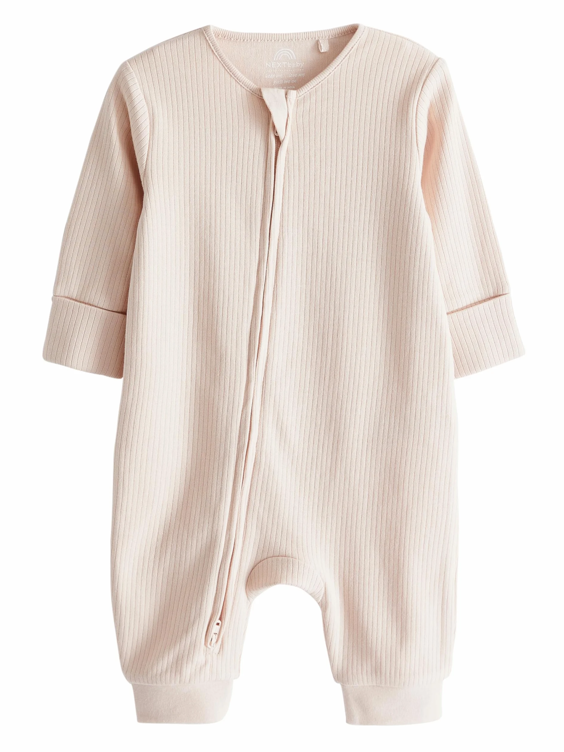 NEXT Bambina Confezione da 3 tutine per neonati in 100% cotone con zip bidirezionale