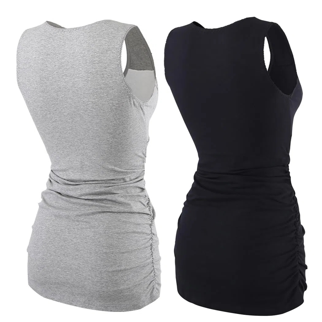 Top maternità e prémaman, Cotone V Neck Donna Increspato Camicia di maternità Vita/Gravidanza T-Shirt