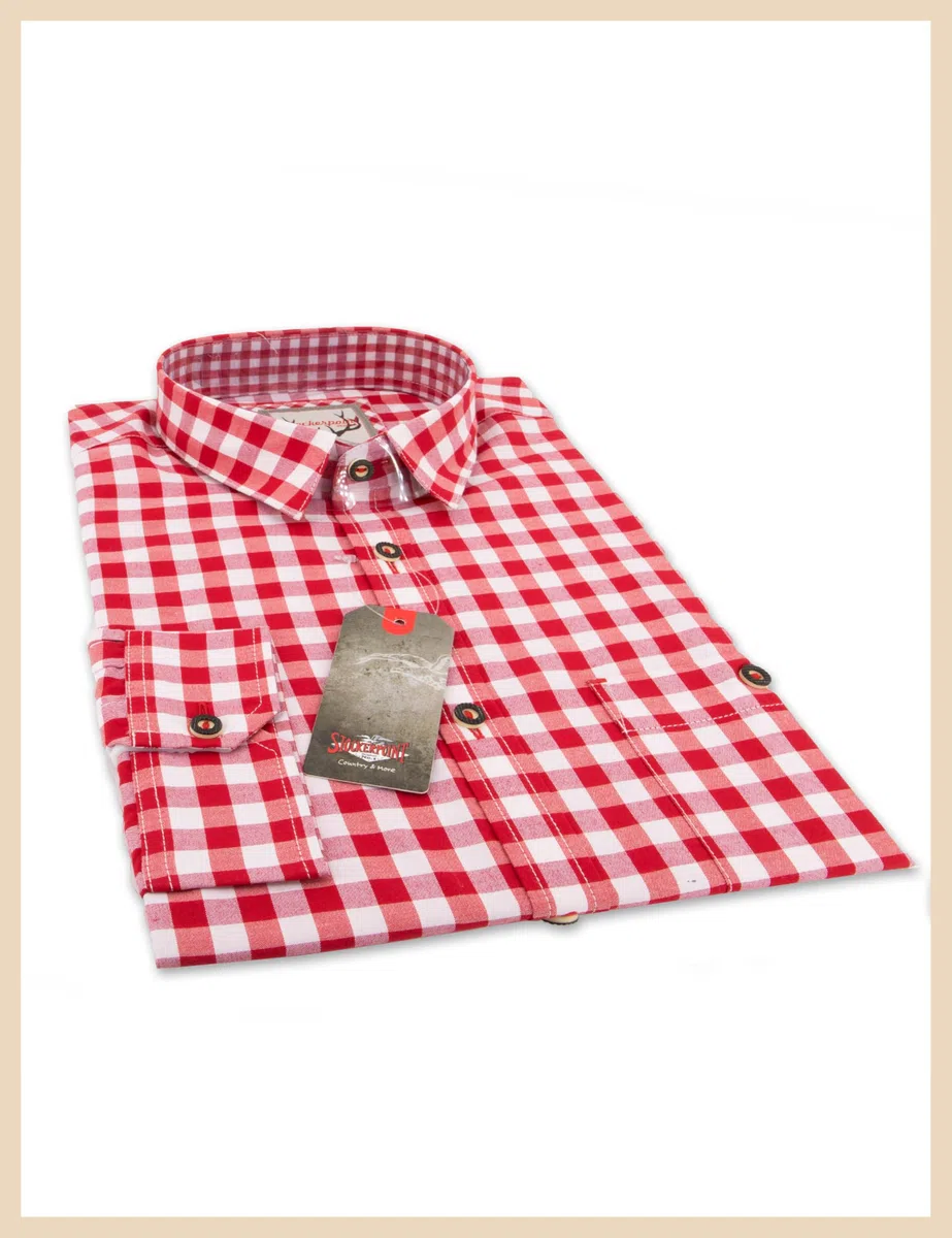 Stockerpoint Camicia Tradizionale (Modello: OC-Franzl), Camicia Bavarese a Quadretti, vestibilità Moderna