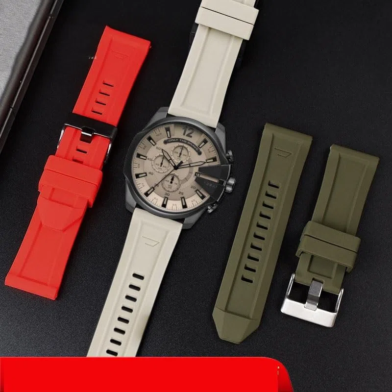 Cinturino in gomma per orologio Diesel DZ4496, DZ4323, DZ7416, DZ4476. Cinturino in silicone.