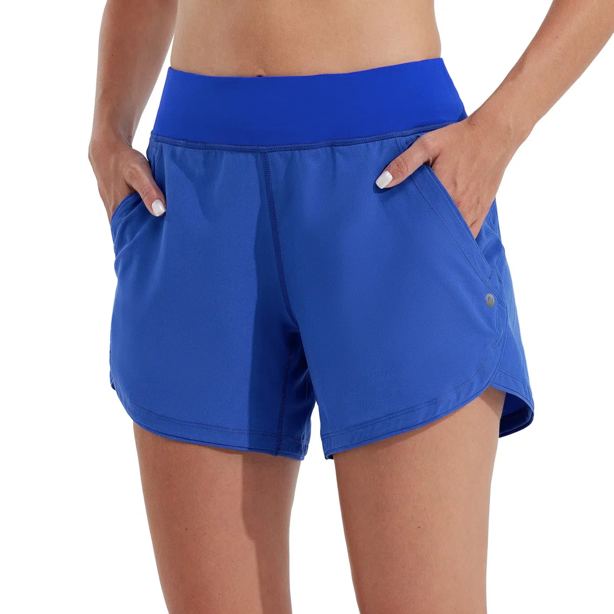 WILLIT Pantaloncini da donna Quick Dry Swim Board da 5" a vita alta, con tasche foderate, grigio.
