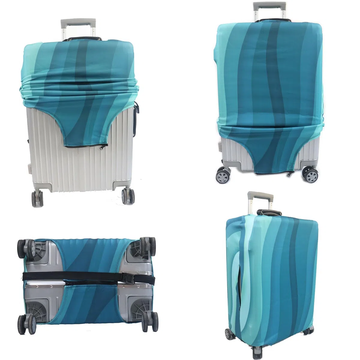 MosaiRudo Spessore Elastico Coperture per Valigie Applicare alla 18 ''-32 ''Valigie, Viaggio Luggage Trolley Case Suitcase Luggage Cover Protector (Stripe, L)