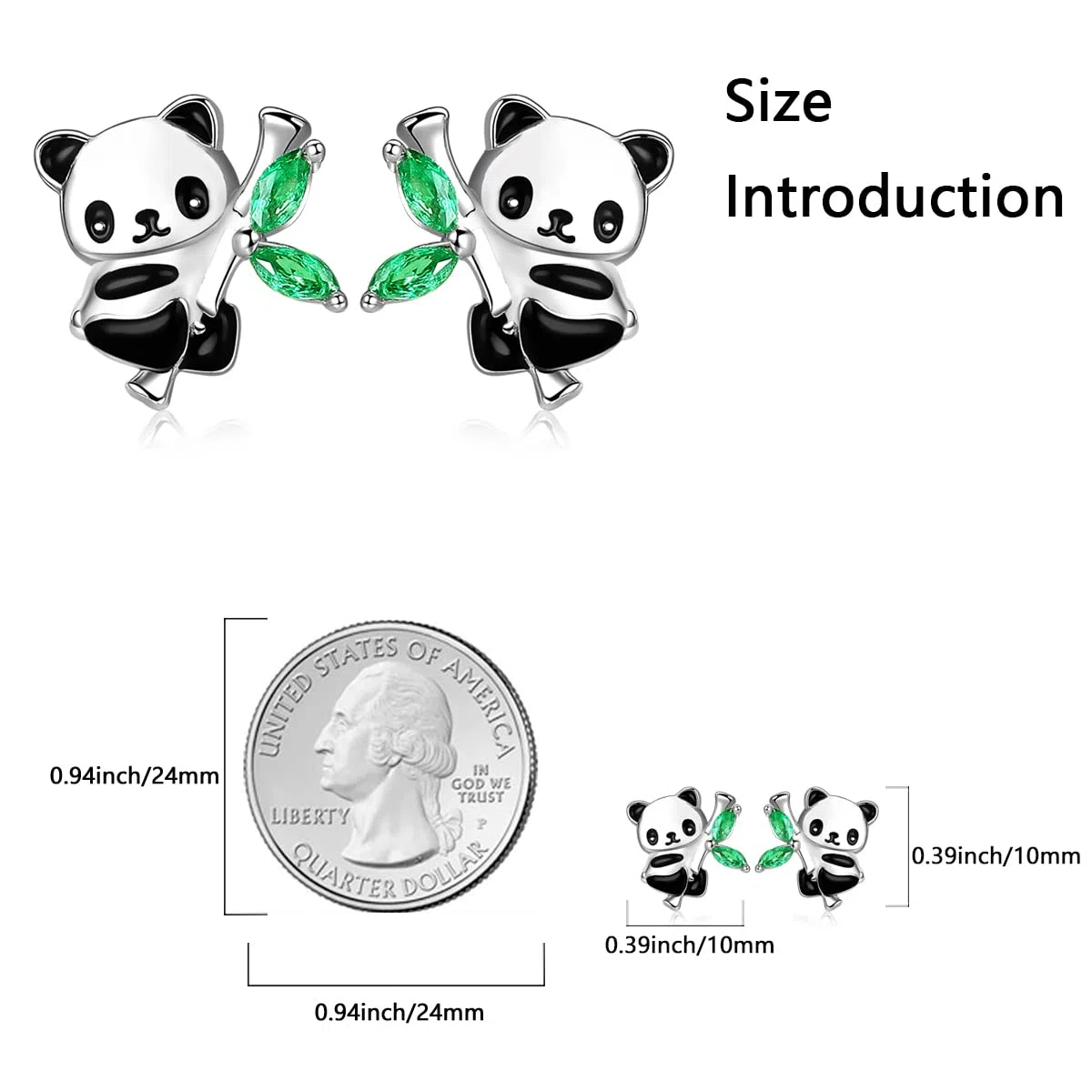 Orecchini Panda per Bambini Argento 925 Orecchini Ipoallergenici a forma di Panda Carino, Regali di Compleanno per Ragazze e Donne Adolescenti
