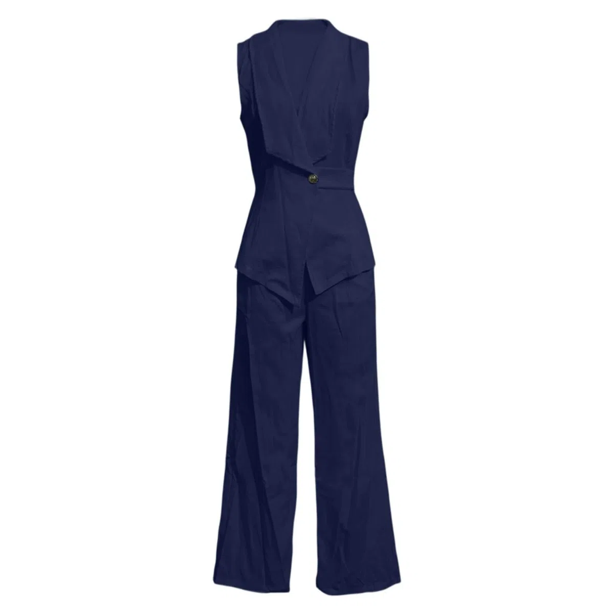 Generico Tailleur Donna Eleganti Estiva Due Pezzi con Gilet Senza Maniche e Pantaloni Dritti Completo Donna Elegante Cerimonia Suits Formale Curvy per Festa Lavoro Ufficio e Occasioni Importanti,