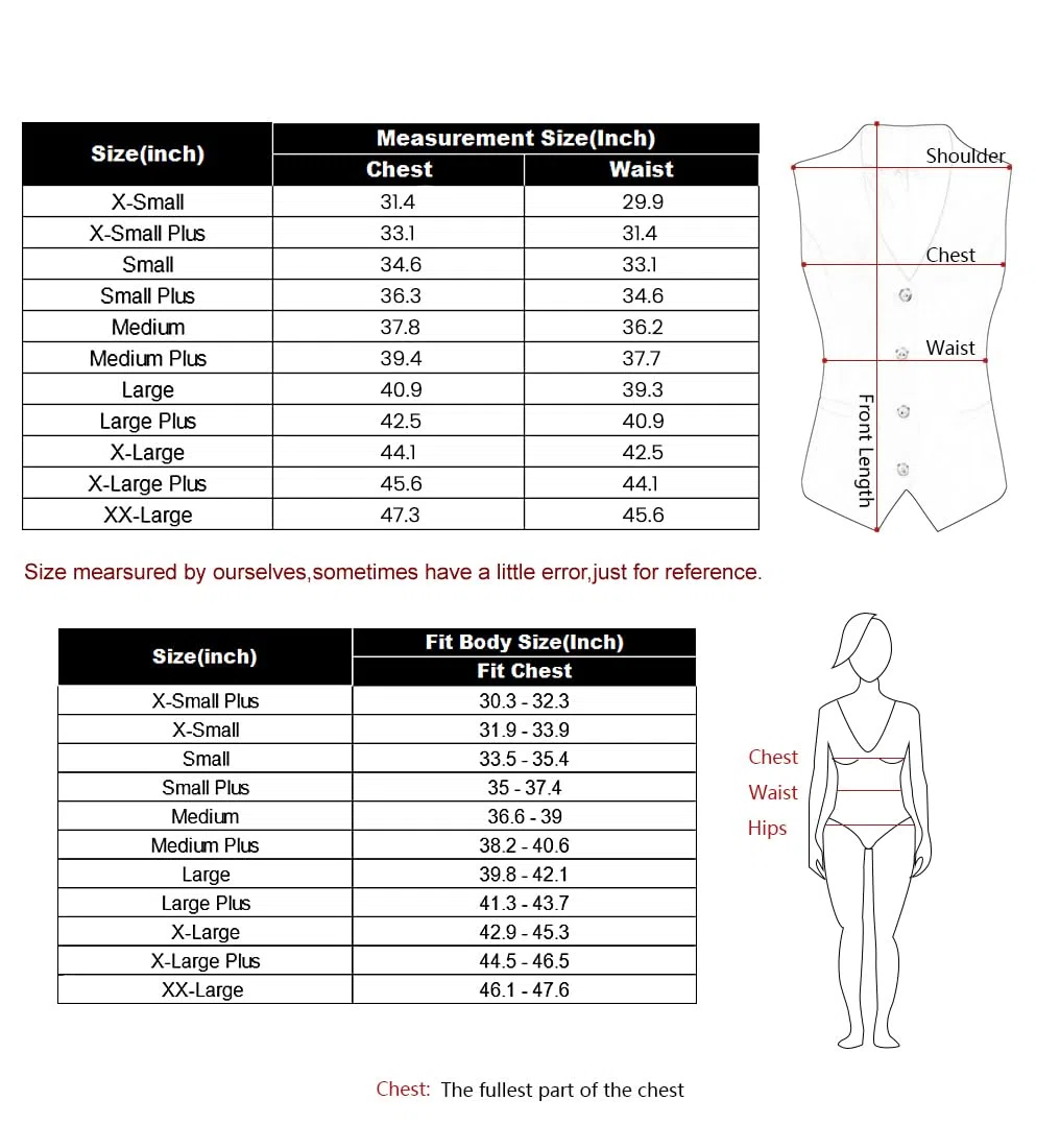 V VOCNI Women's Fully Lined 4 Button V-Neck Economy Dressy Suit Vest Waistcoat