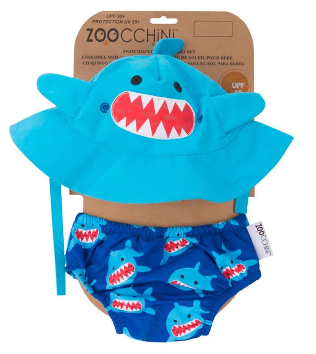 Zoocchini Costumino Contenitivo e Cappellino - Lavabile, Impermeabile, Protezione UPF 50+, 3-6 mesi