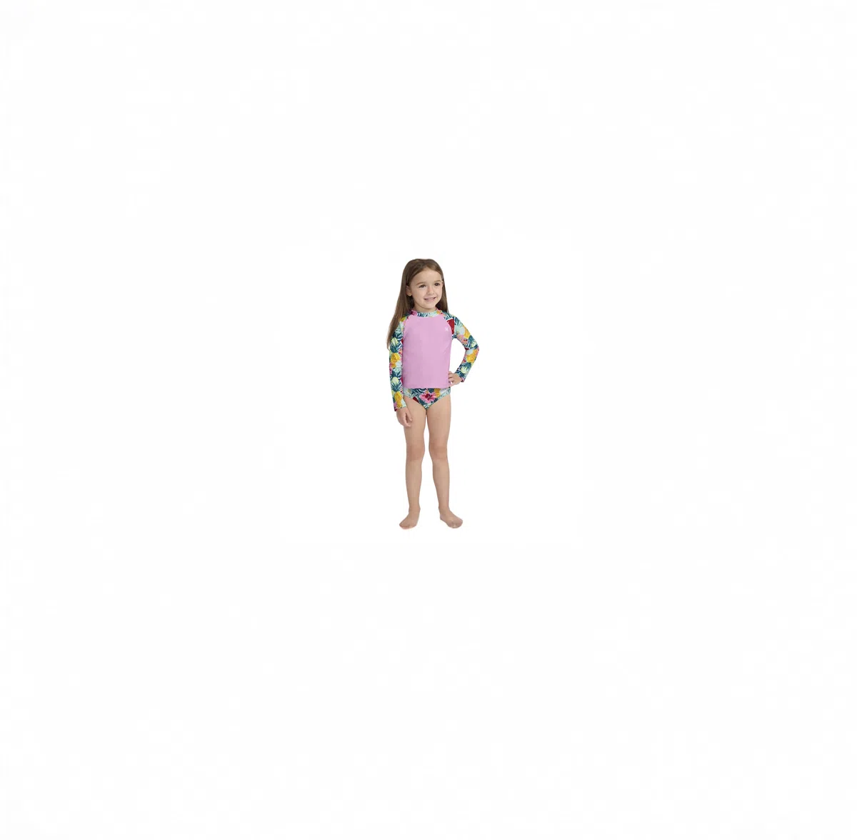 Hurley Long Sleeve Rash Guard 2-Piece Swimsuit Set di Rash Guard Bambine e Ragazze (Pacco da 2)