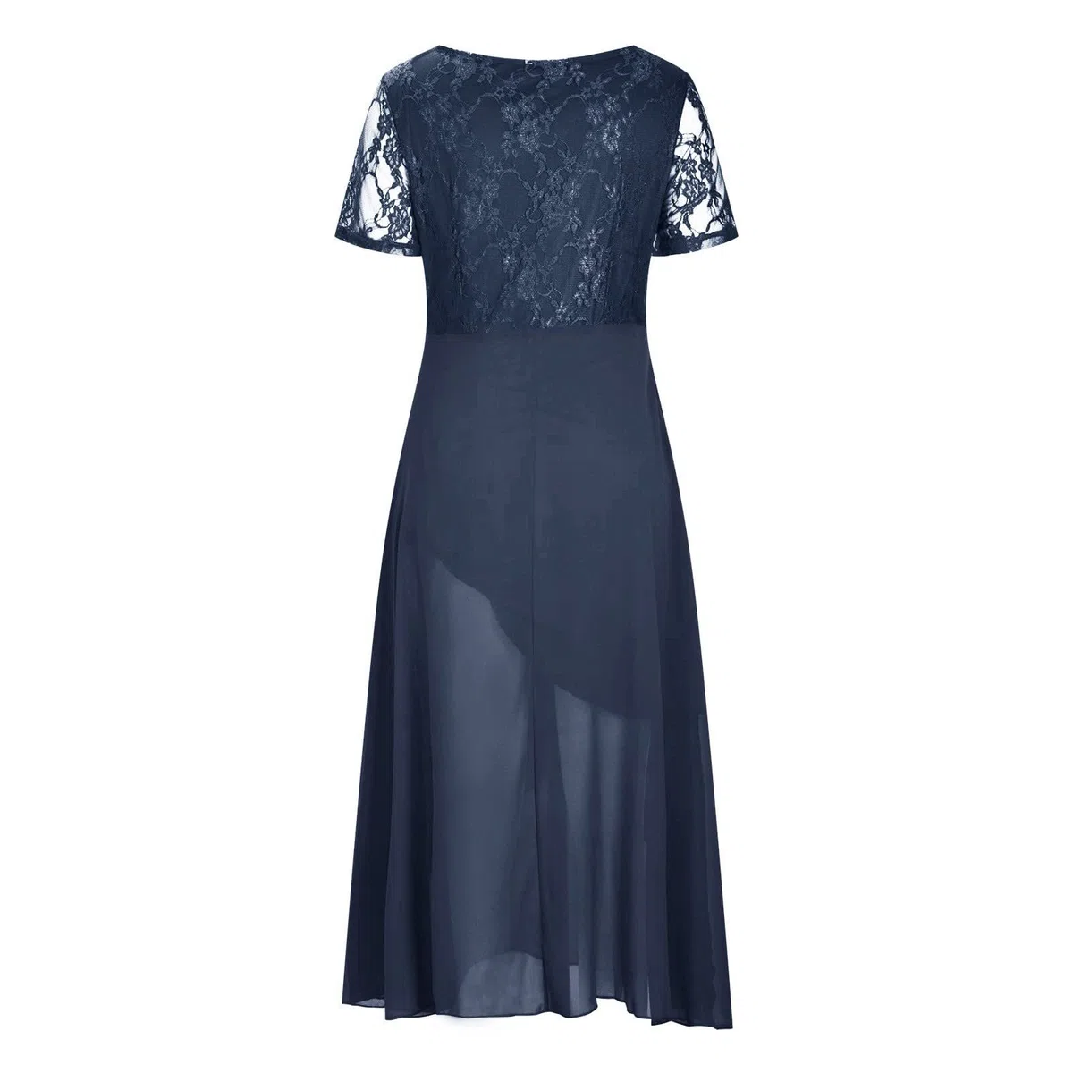 Generico Abiti da da Damigella d'Onore Lunghi Femminili con Scollo a V in Chiffon con Scollo a V in Pizzo da Donna