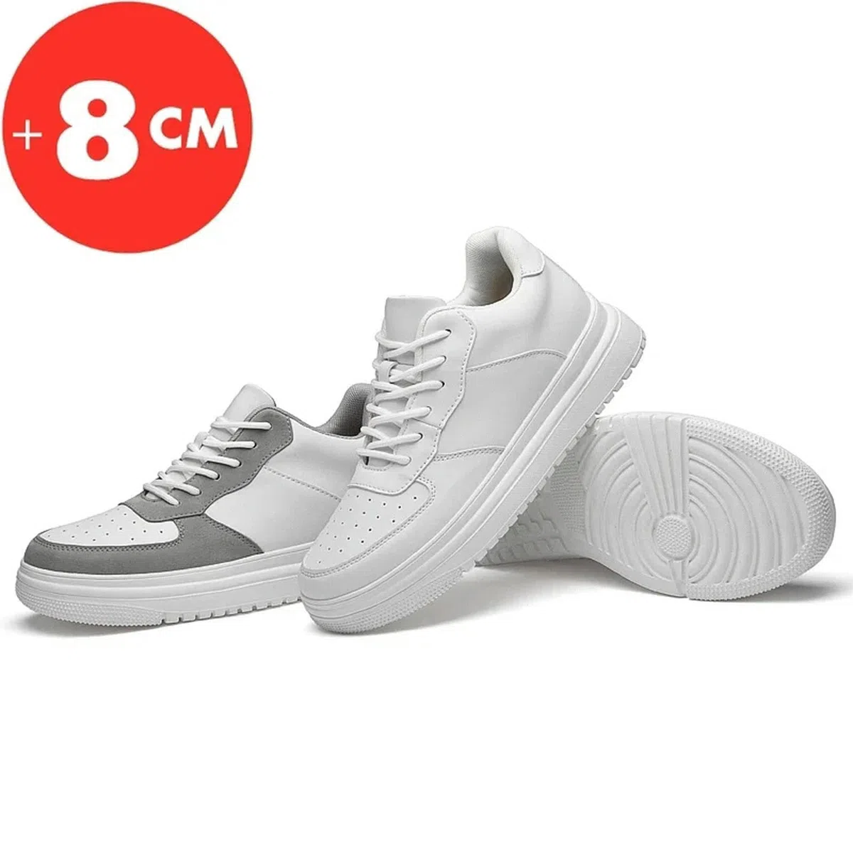Scarpe Sportive Sneaker Man Elevator Scarpe Altezza Aumentare Shole 8 Cm Scarpe più Alte Bianche Uomini Leisure Comode Sport Traspiranti