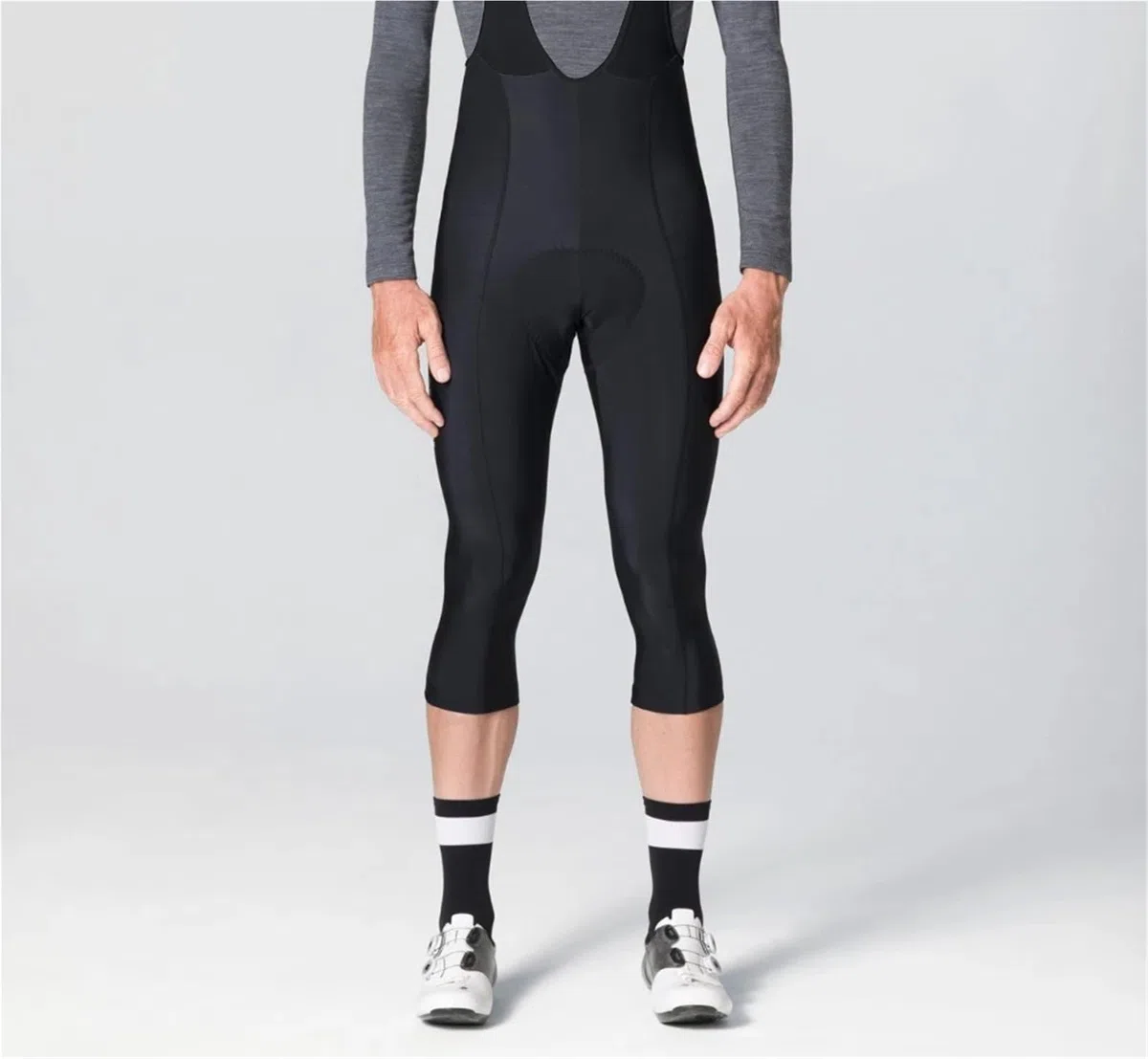 Salopette da Ciclismo in Pile Pantaloni da Ciclismo con Bretelle 3/4 Lunghi in Pile Termico, for Bicicletta Invernale e Freddo