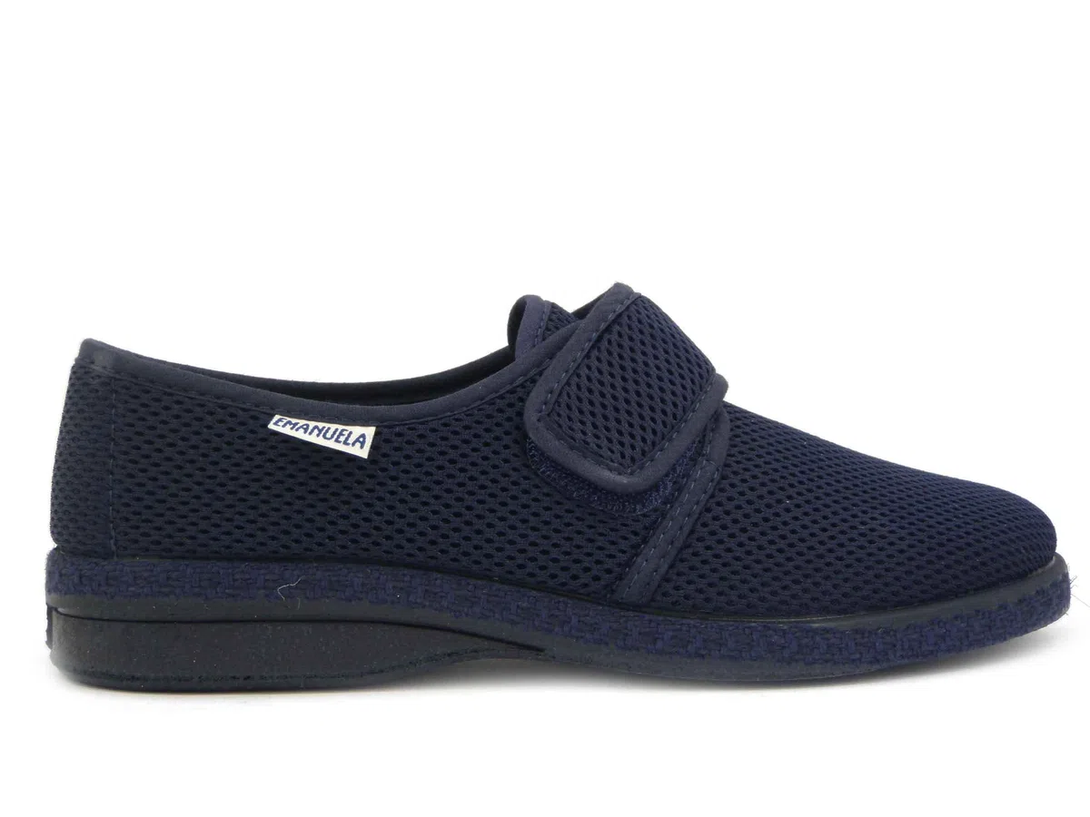EMANUELA 5254 - Blu Pantofole Uomo in Tessuto con Strappo Lavabili in Lavatrice A 30 Gradi