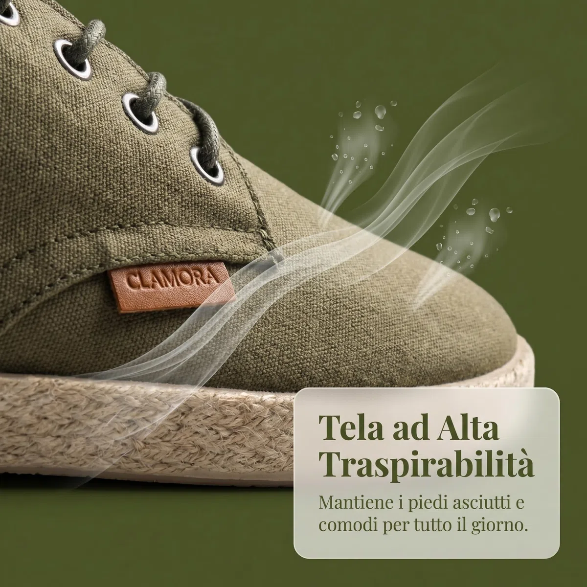 GLAMORA Scarpe da uomo in tela con lacci, alpargata, casual, in tela, leggere, traspiranti, suola in gomma, effetto sparto, flessibili, comode per l'estate