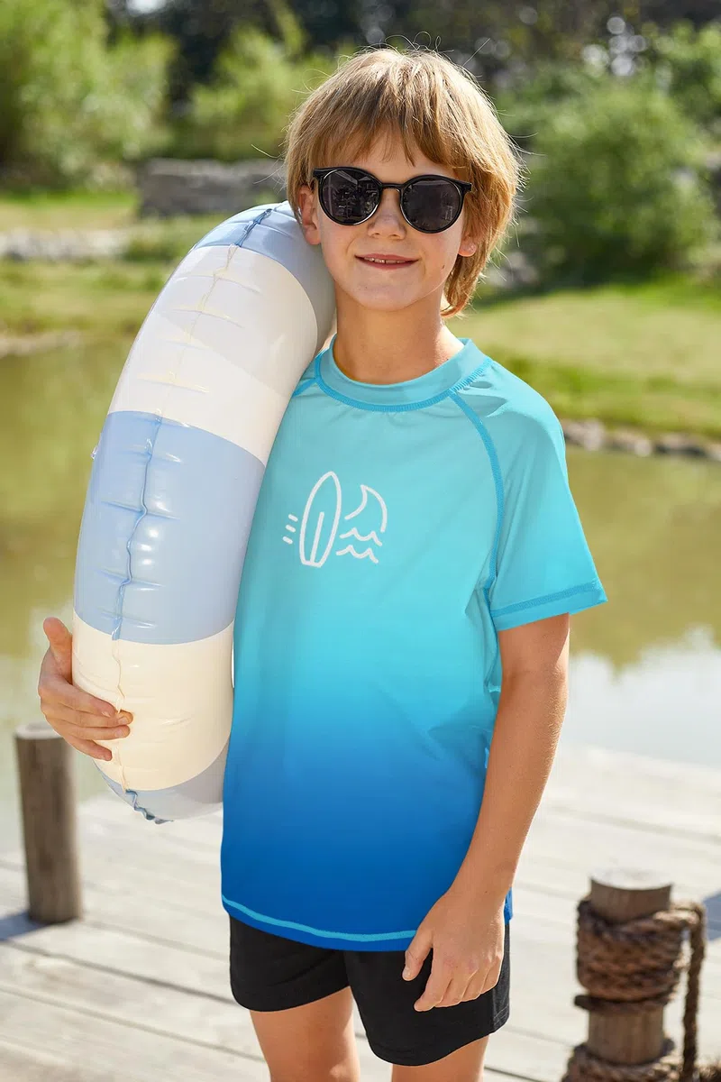 BesserBay Rashguard 110-160 - Maglietta da bagno a maniche corte UPF 50+, per bambini